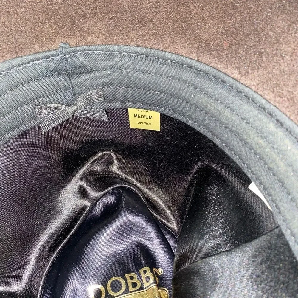 Dobb Main Street men M 100% wool Felt Fedora w/satin accent ribbon brown